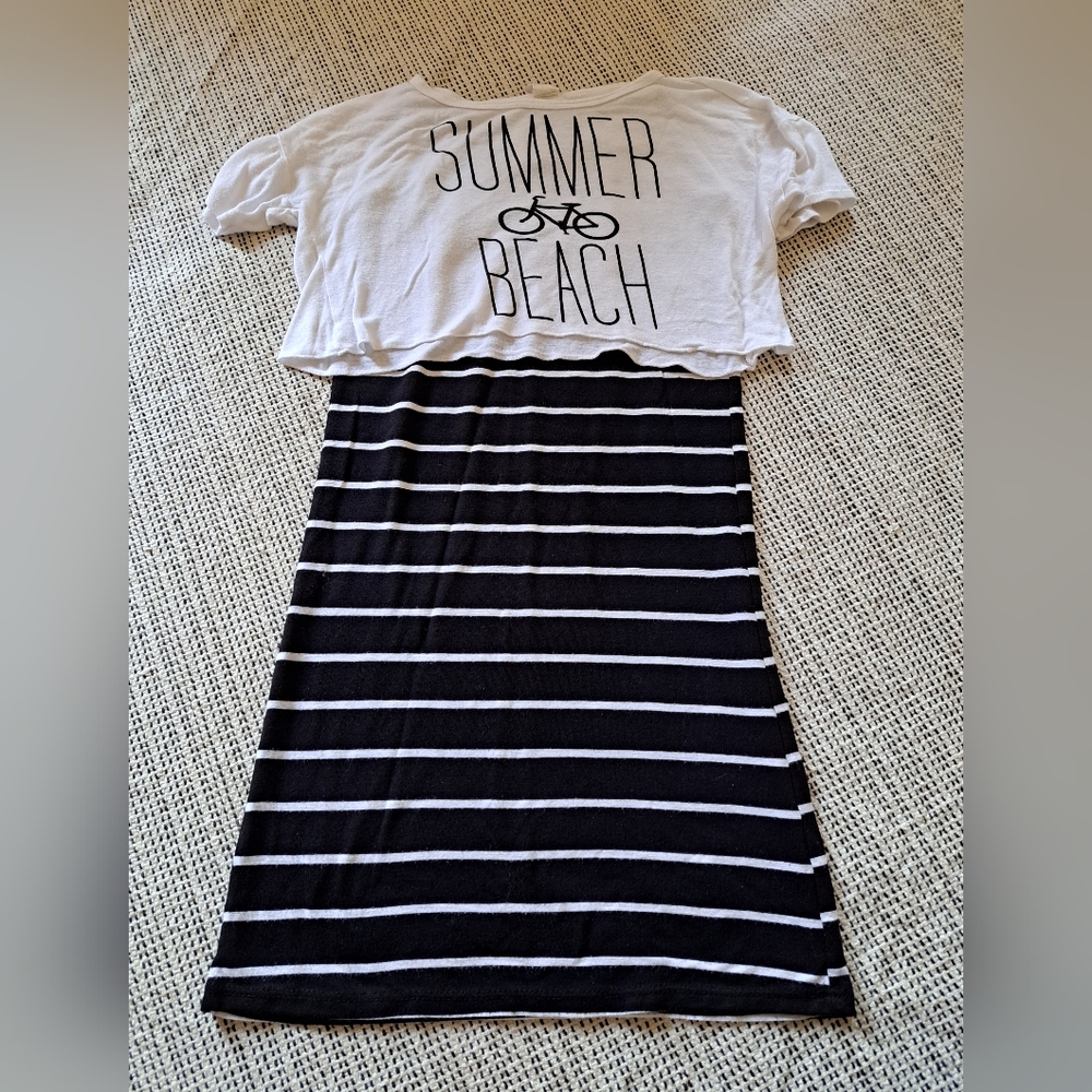 Girls Summer Dress with Cropped Tshirt
